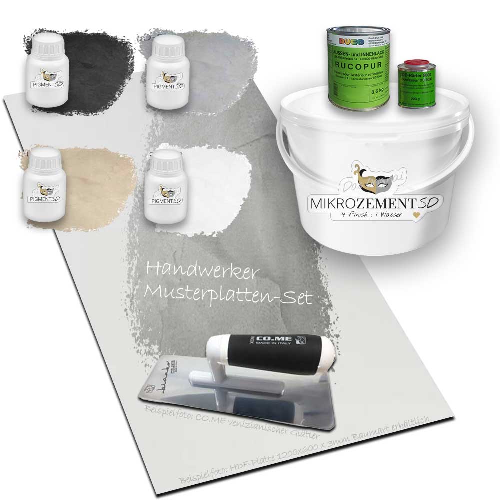3-6m² Workshop / Handwerker Probeset – Mikrozement SD RUCO mit 4 Farben