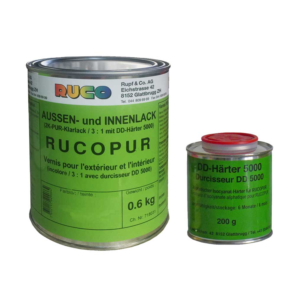 RUCOPUR 2K PU-Siegel matt oder glanz auf Lösemitelbasis für ca. 7,5m²