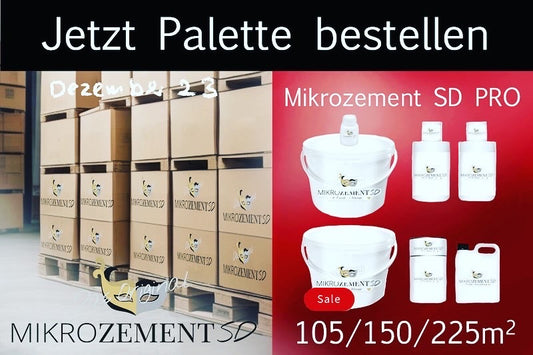 Mikrozement SD Palette PRO oder RUCO in 105,150,225 m² direkt ab Lager - MENGEN ANGEBOT EINMALIG